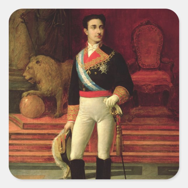 Portrait of Alfonso XII  1876 Square Sticker (Front)