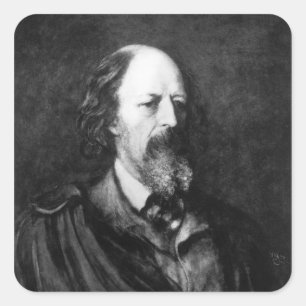 Portrait of Alfred, Lord Tennyson  c.1860s Square Sticker
