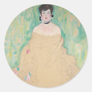 Portrait of Amalie Zuckerkandl by Gustav Klimt Classic Round Sticker