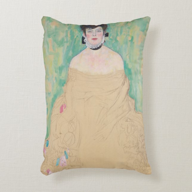 Portrait of Amalie Zuckerkandl by Gustav Klimt Decorative Cushion (Front(Vertical))