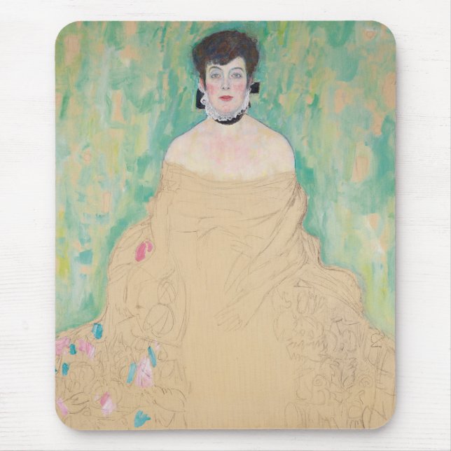 Portrait of Amalie Zuckerkandl by Gustav Klimt Mouse Mat (Front)