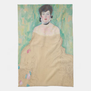 Portrait of Amalie Zuckerkandl by Gustav Klimt Tea Towel