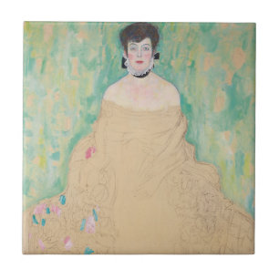 Portrait of Amalie Zuckerkandl by Gustav Klimt Tile