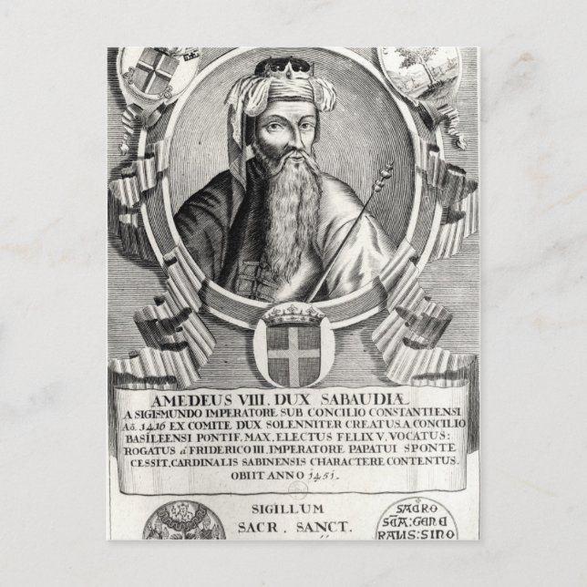 Portrait of Amedee VIII Le Pacifique Postcard (Front)