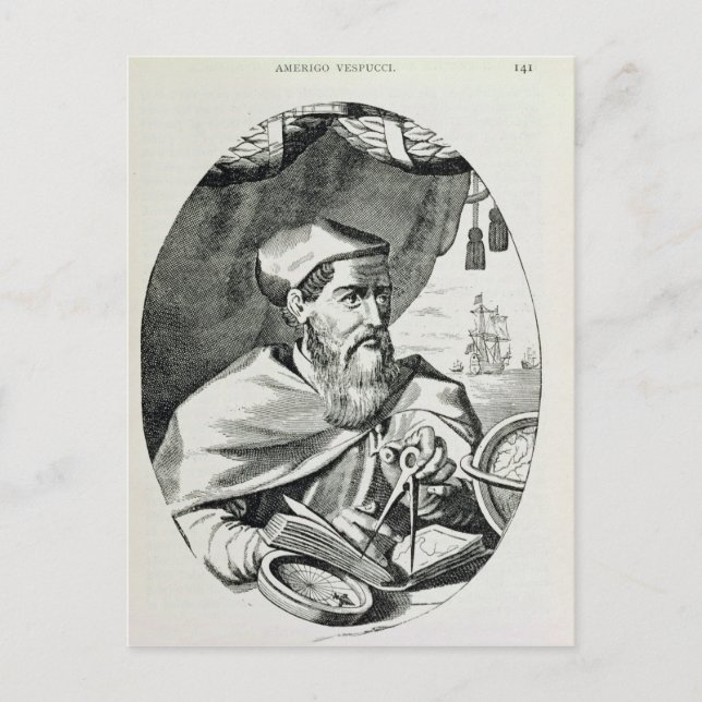 Portrait of Amerigo Vespucci Postcard (Front)