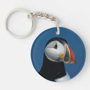 Portrait of an Atlantic Puffin Key Ring