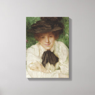 Portrait of an Edwardian Lady (Vintage Art) Canvas Print