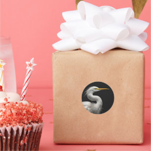 Portrait of an Egret II Classic Round Sticker