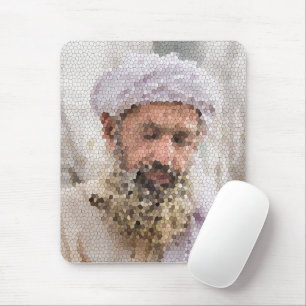 Portrait of an elderly Afghan Mouse Mat