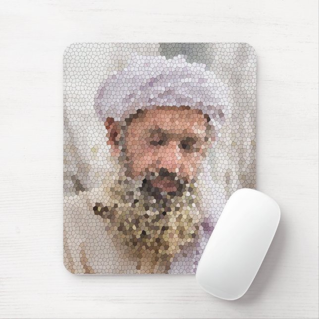 Portrait of an elderly Afghan Mouse Mat (With Mouse)