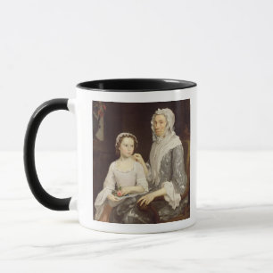 Portrait of an Elderly Lady and a Young Girl (oil Mug