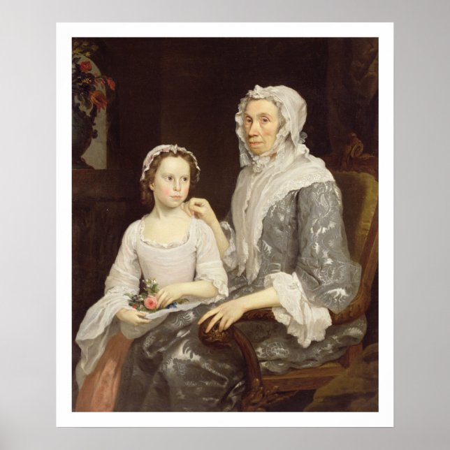 Portrait of an Elderly Lady and a Young Girl (oil Poster (Front)