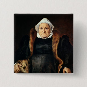 Portrait of an Elderly Woman 15 Cm Square Badge
