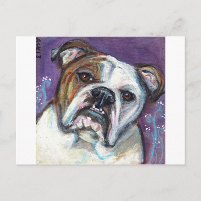 Portrait of an English Bulldog Postcard (Front)