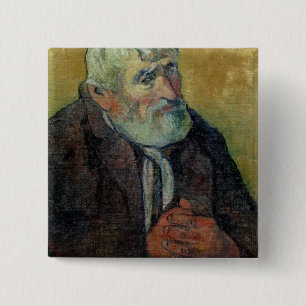 Portrait of an Old Man with a Stick, 1889-90 15 Cm Square Badge