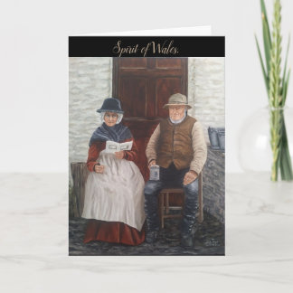 'Portrait of an Old Welsh Couple' Card