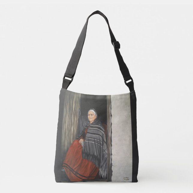 'Portrait of an Old Welsh Woman' Crossbody Bag (Front)