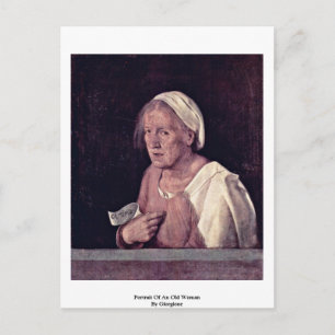 Portrait Of An Old Woman By Giorgione Postcard