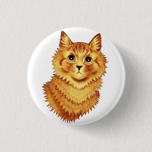 Portrait of an orange cat by Louis Wain 3 Cm Round Badge