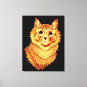 Portrait of an orange cat by Louis Wain Canvas Print
