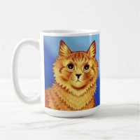Portrait of an orange cat by Louis Wain