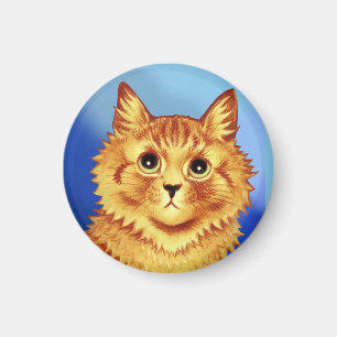 Portrait of an orange cat by Louis Wain Magnet
