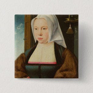 Portrait of an Unknown Lady, 1527 (oil on panel) 15 Cm Square Badge