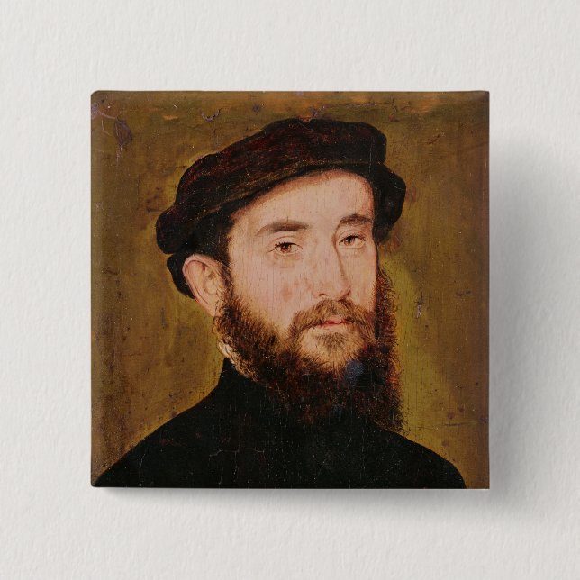 Portrait of an Unknown Man 2 15 Cm Square Badge (Front)