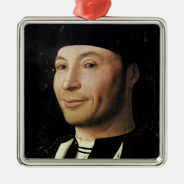 Portrait of an Unknown Man Metal Tree Decoration (Front)