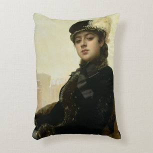 Portrait of an Unknown Woman, 1883 Decorative Cushion