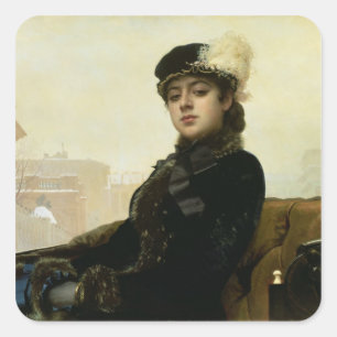 Portrait of an Unknown Woman, 1883 Square Sticker