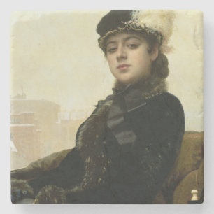 Portrait of an Unknown Woman, 1883 Stone Coaster
