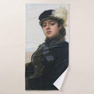 Portrait of an Unknown Woman, Ivan Kramskoi Bath Towel