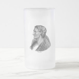Portrait of Ancient Greek Philosopher Aristotle Frosted Glass Beer Mug