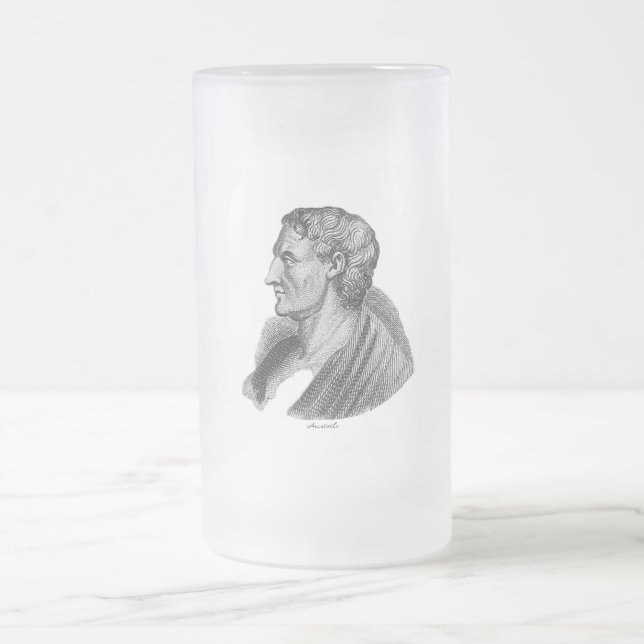 Portrait of Ancient Greek Philosopher Aristotle Frosted Glass Beer Mug (Center)