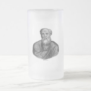 Portrait of Ancient Greek Philosopher Democritus Frosted Glass Beer Mug