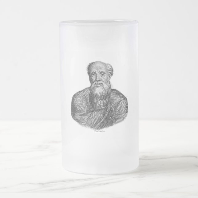 Portrait of Ancient Greek Philosopher Democritus Frosted Glass Beer Mug (Center)