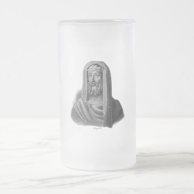 Portrait of Ancient Greek Philosopher Diogenes Frosted Glass Beer Mug (Center)
