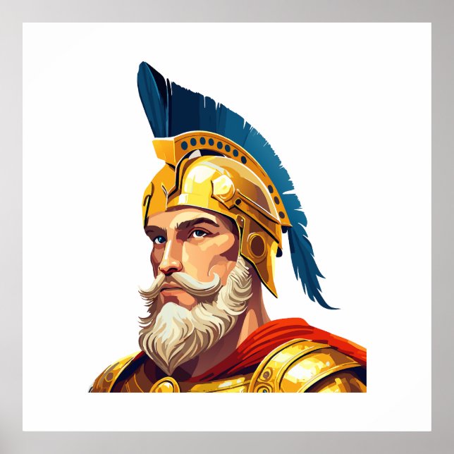 Portrait of ancient greek warrior poster (Front)