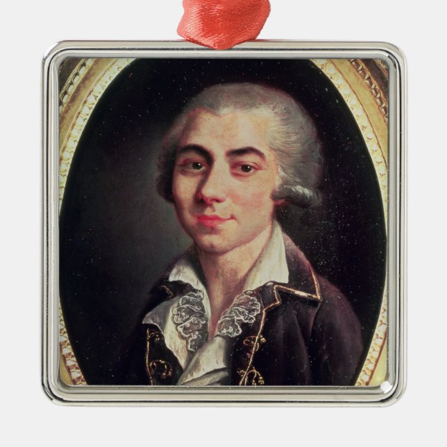 Portrait of Andre Chenier Metal Tree Decoration (Front)
