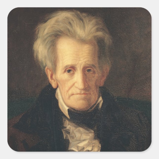 Portrait of Andrew Jackson Square Sticker (Front)