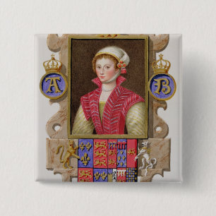 Portrait of Anne Boleyn (1507-36) 2nd Queen of Hen 15 Cm Square Badge