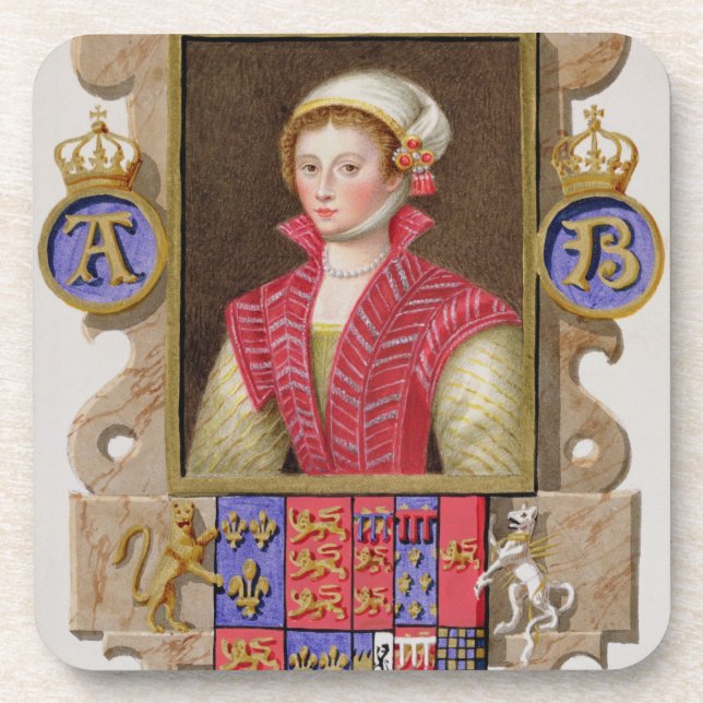 Portrait of Anne Boleyn (1507-36) 2nd Queen of Hen Coaster (Front)