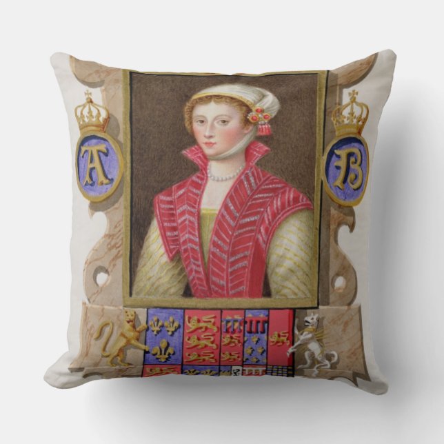 Portrait of Anne Boleyn (1507-36) 2nd Queen of Hen Cushion (Front)