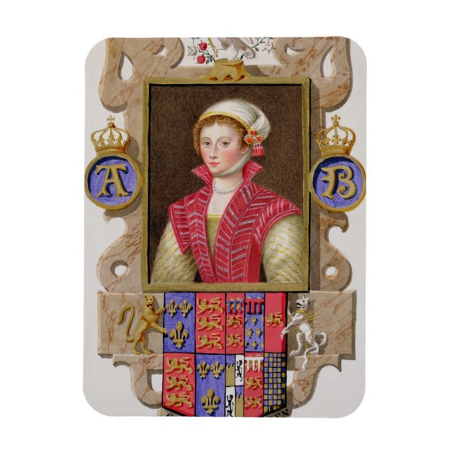 Portrait of Anne Boleyn (1507-36) 2nd Queen of Hen Magnet (Vertical)