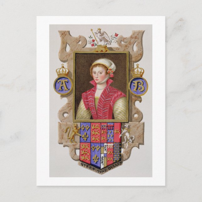 Portrait of Anne Boleyn (1507-36) 2nd Queen of Hen Postcard (Front)