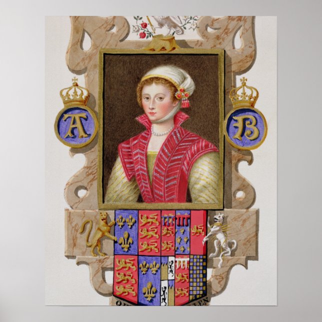 Portrait of Anne Boleyn (1507-36) 2nd Queen of Hen Poster (Front)