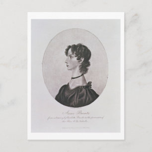 Portrait of Anne Bronte (1820-49) from a drawing i Postcard
