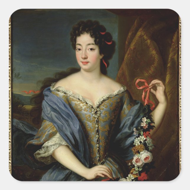 Portrait of Anne de Baviere Square Sticker (Front)