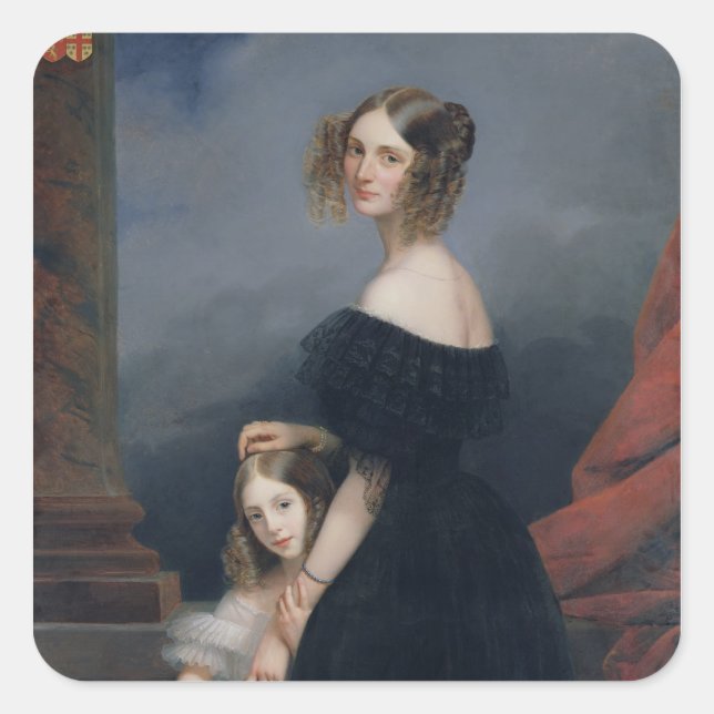 Portrait of Anne-Louise Alix de Montmorency Square Sticker (Front)